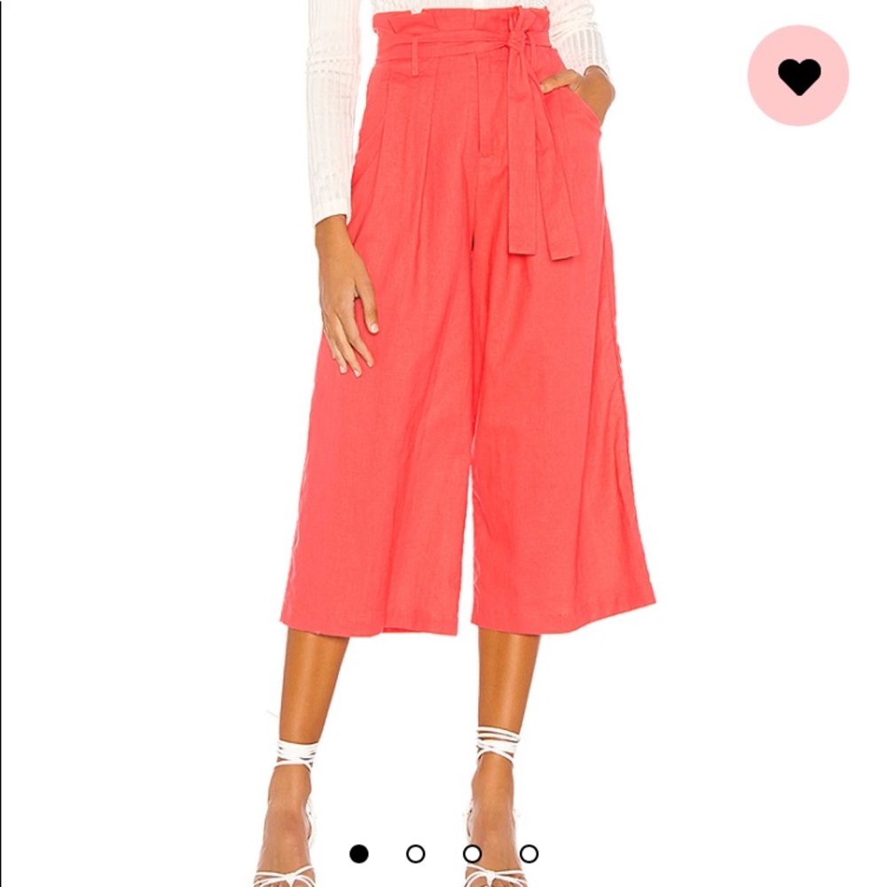 LPA Wide Leg Paperbag Pant in Coral